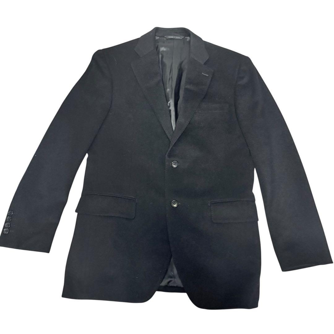 美品 ダーバン テーラードジャケット シングル 2B カシミヤ100 黒 L