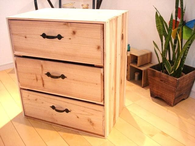 かわち★送料込み★木製4段引き出し