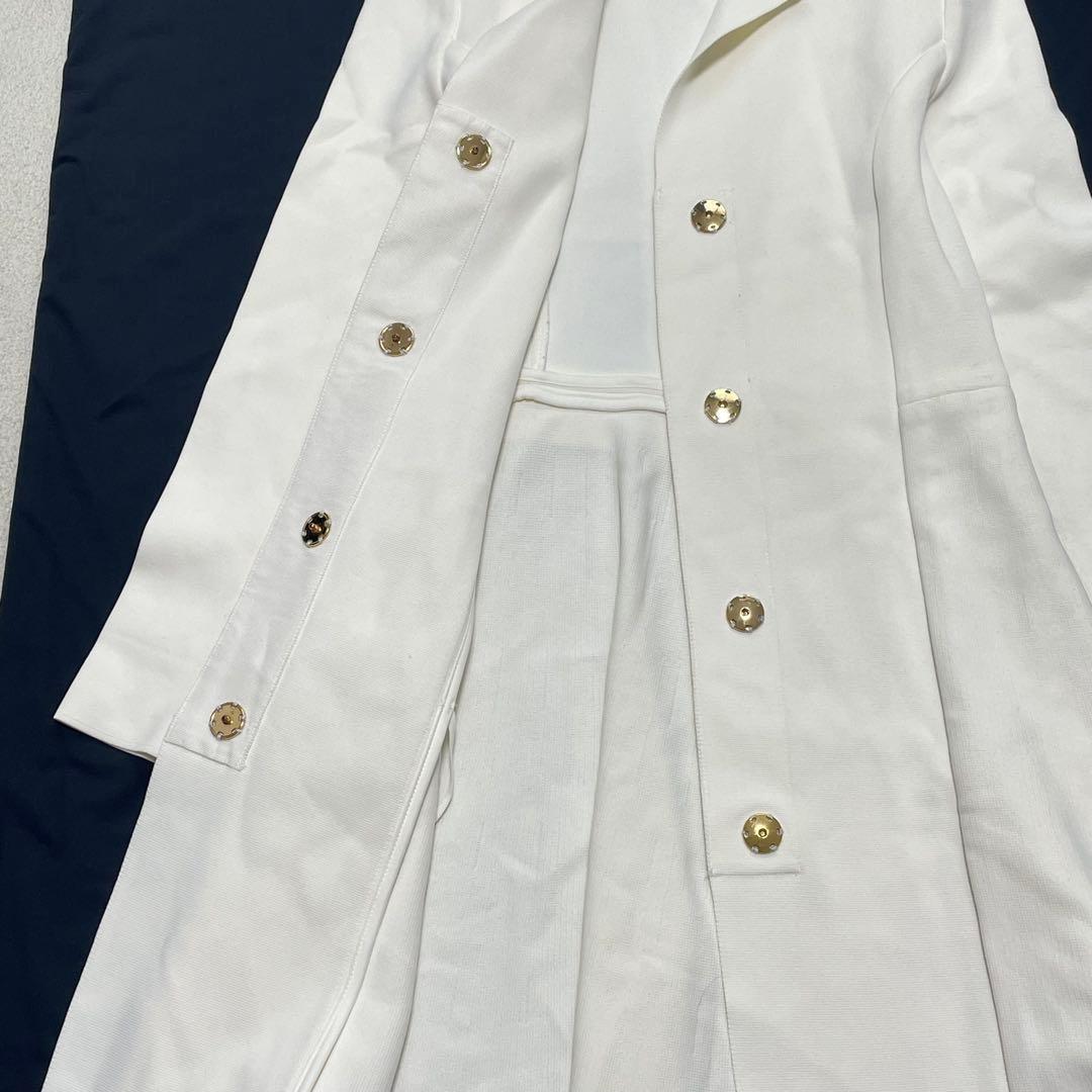 エポカ ミラノリブフレアニットコート 38 ワンピース ベルト 金ボタン