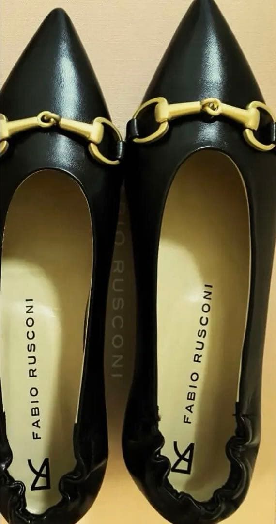 ⭐️新品　FABIO RUSCONI ブラック フラットシューズ　35