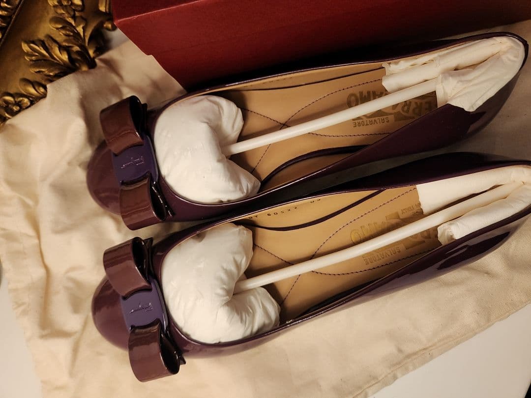Salvatore Ferragamo パープル バレエシューズ 6.5D