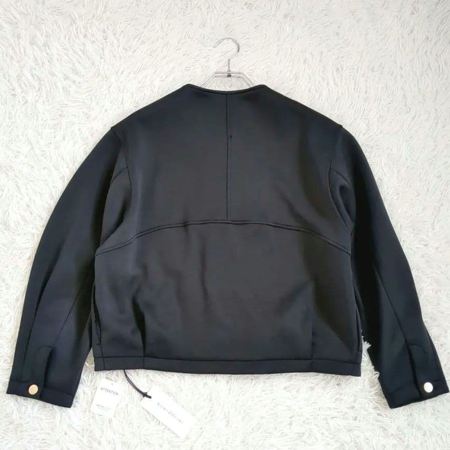 新品✨quaranciel　洗濯可能　ダブルジャージー ノーカラージャケット　黒