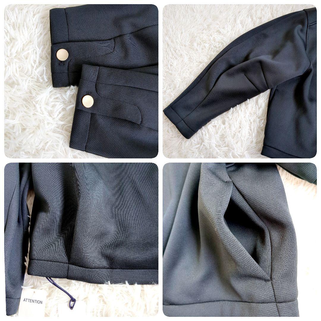 新品✨quaranciel　洗濯可能　ダブルジャージー ノーカラージャケット　黒