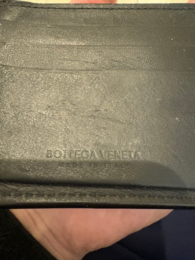 ボッテガヴェネタ　カセット　二つ折り財布　ブラック