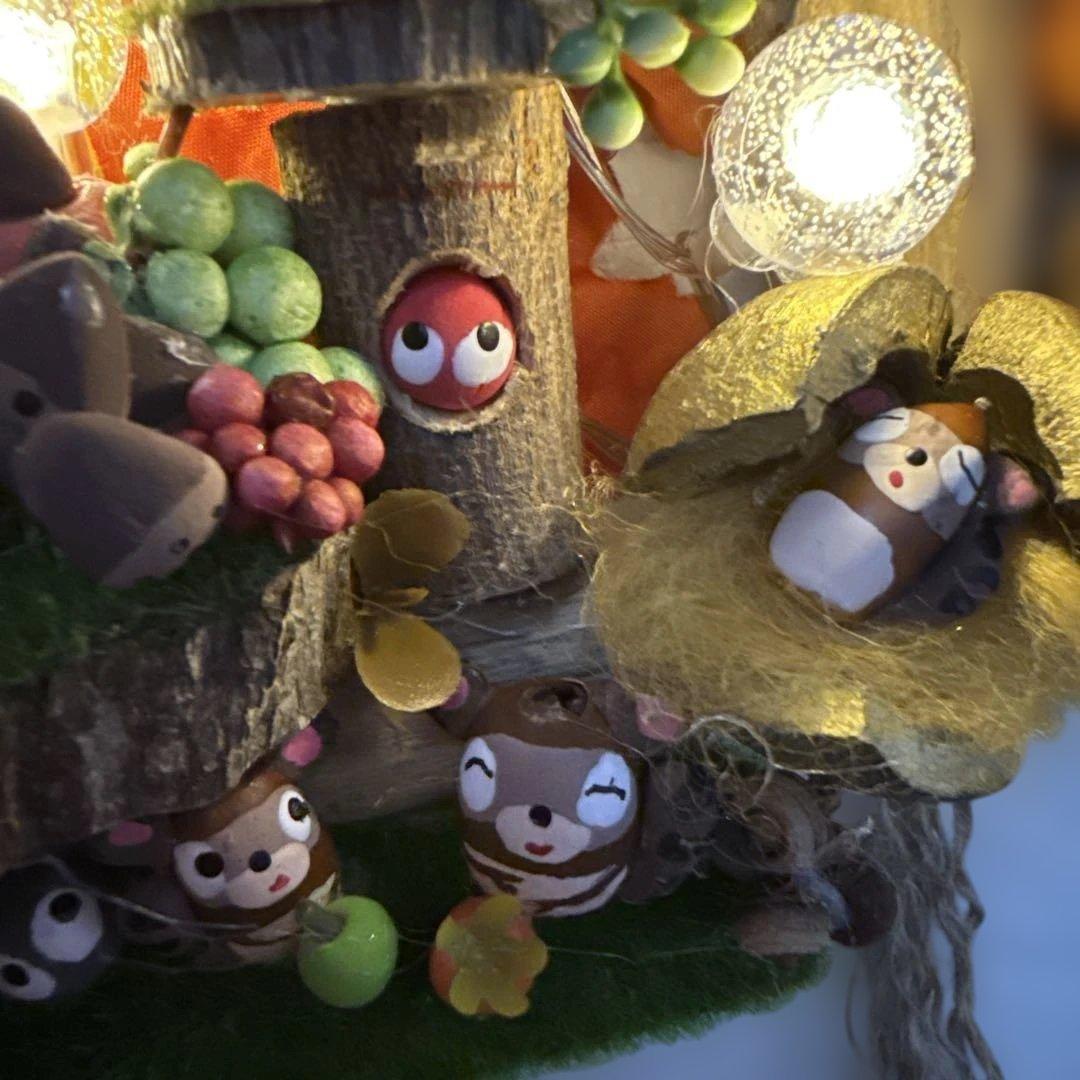 どんぐりアート♡紅葉狩りトライアングルリース＆癒しのオブジェ　２品♡