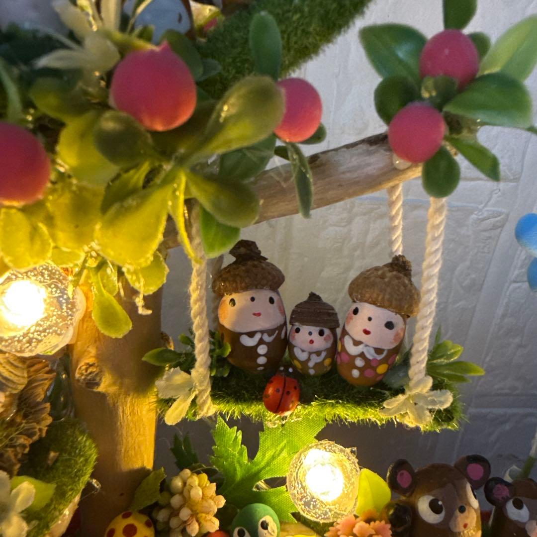 どんぐりアート♡紅葉狩りトライアングルリース＆癒しのオブジェ　２品♡