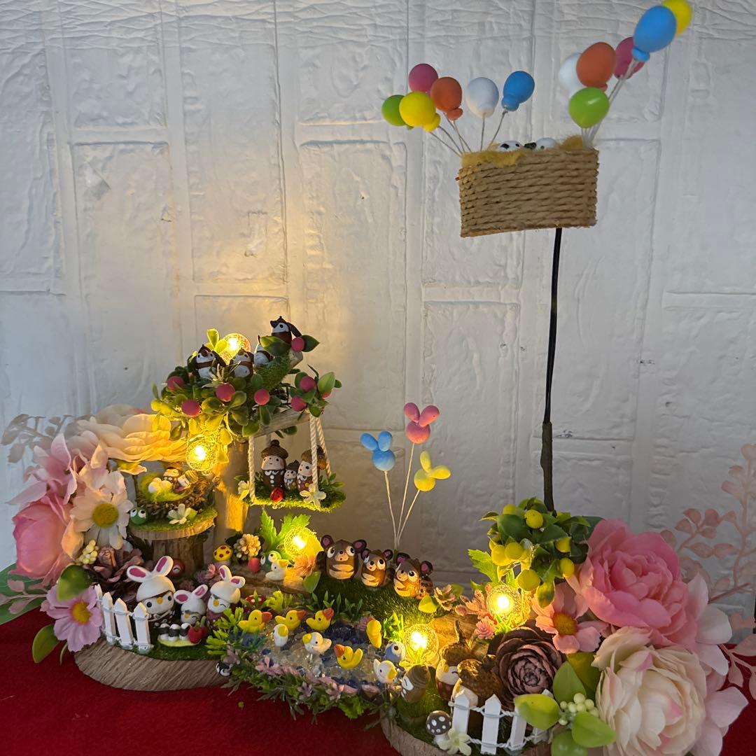 どんぐりアート♡紅葉狩りトライアングルリース＆癒しのオブジェ　２品♡