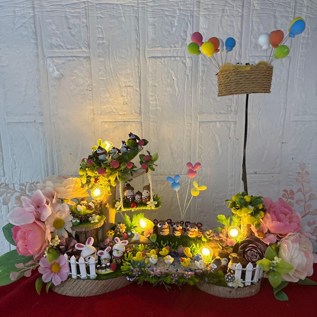 どんぐりアート♡紅葉狩りトライアングルリース＆癒しのオブジェ　２品♡