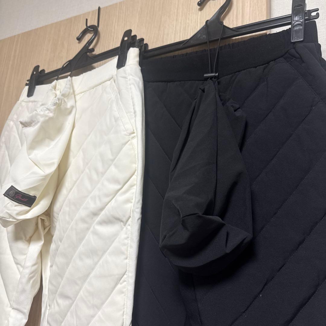 ブロンドール ダウンパンツ白黒M ２点セット