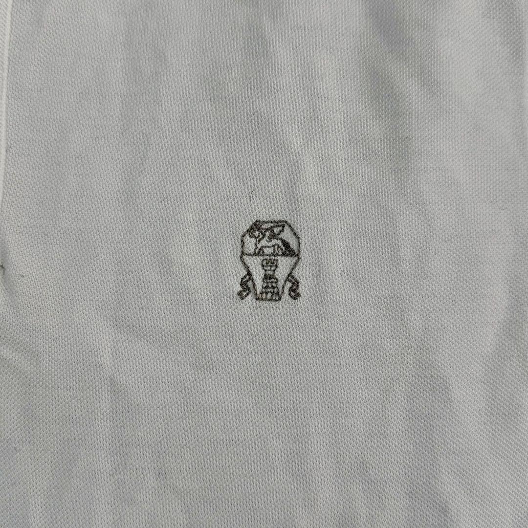 【現行】ブルネロクチネリ　ホワイト　ポロシャツ　Mサイズ