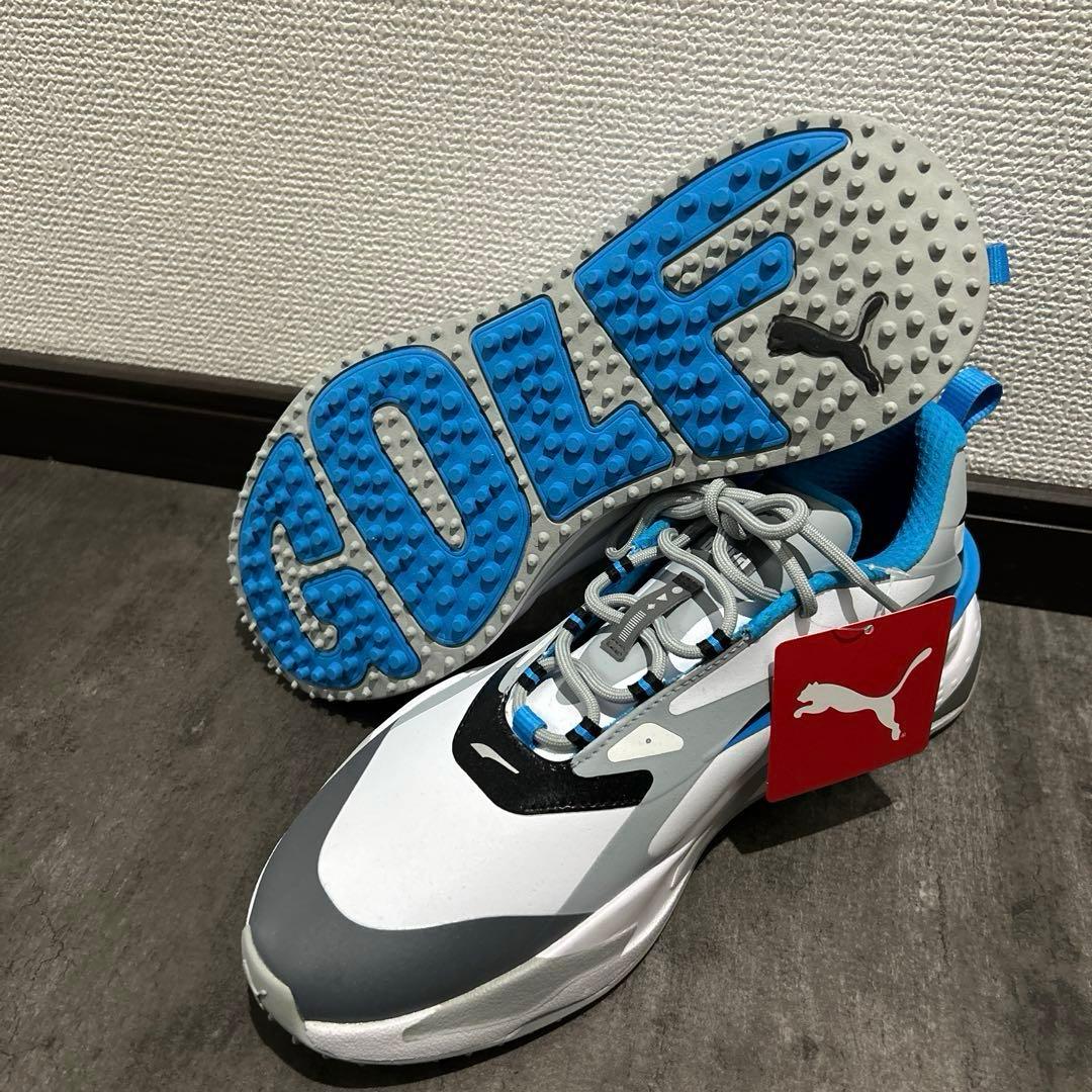 新品未使用26.5メンズプーマゴルフシューズGSファスト(ホワイトブルー)