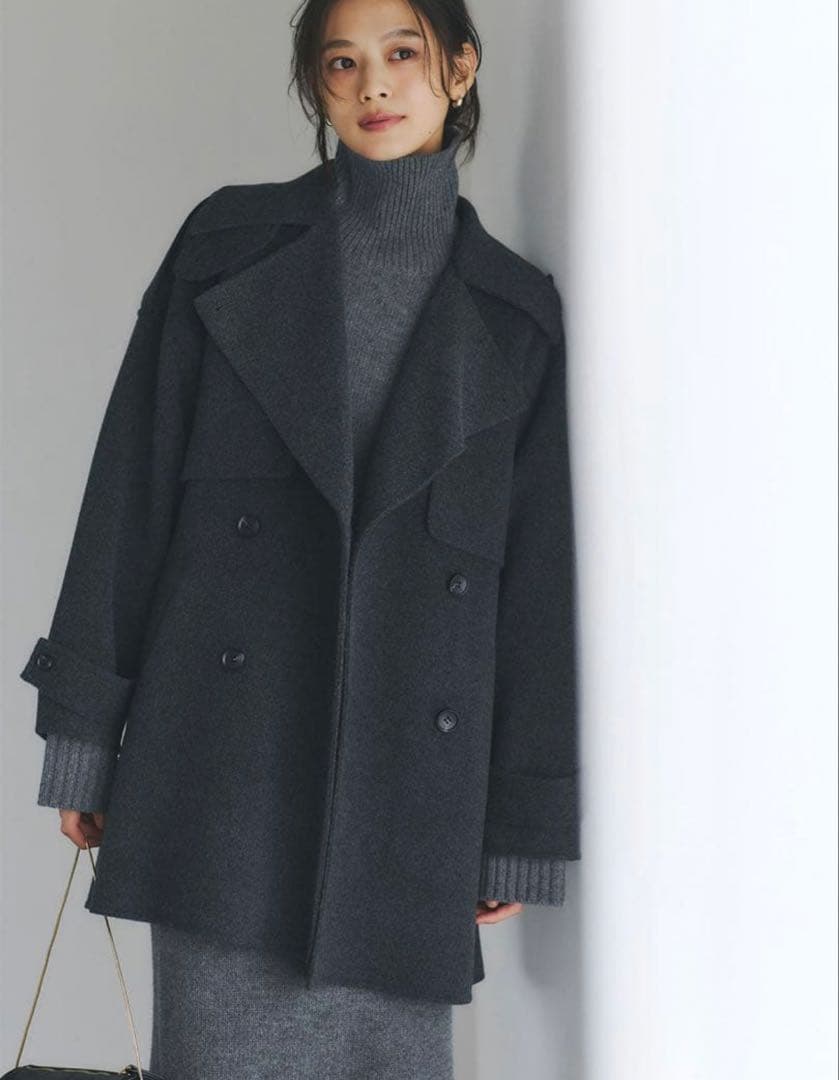 【アニュアンス】リバーウールミドルトレンチコート