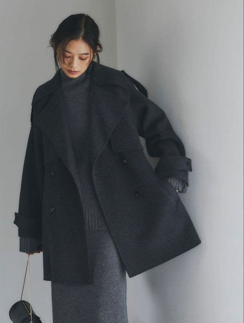 【アニュアンス】リバーウールミドルトレンチコート