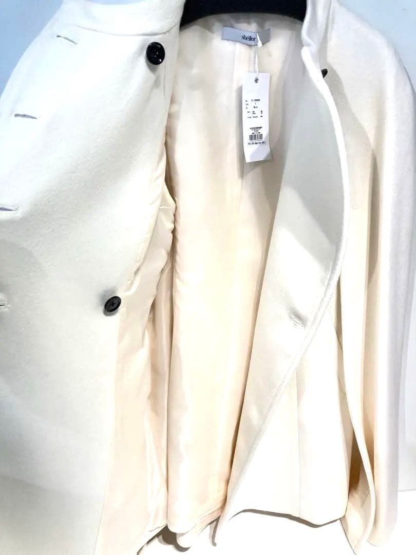 s1968 未使用 shellter シェルター ケープコート ホワイトFサイズ
