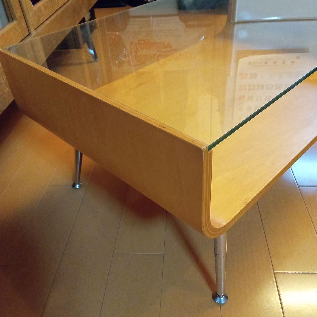 ✨️ミッドセンチュリー スペースエイジ プライウッド センターテーブル ガラス