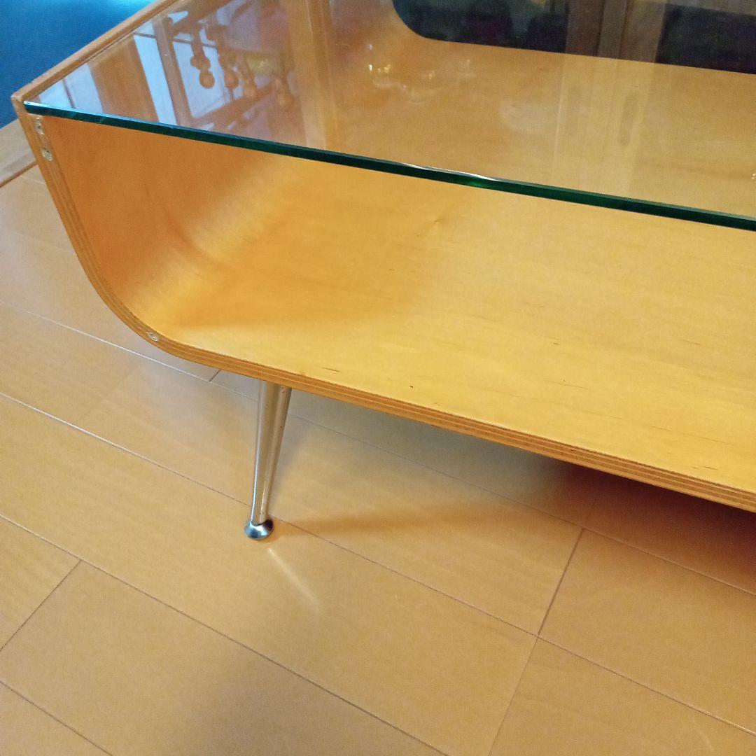 ✨️ミッドセンチュリー スペースエイジ プライウッド センターテーブル ガラス
