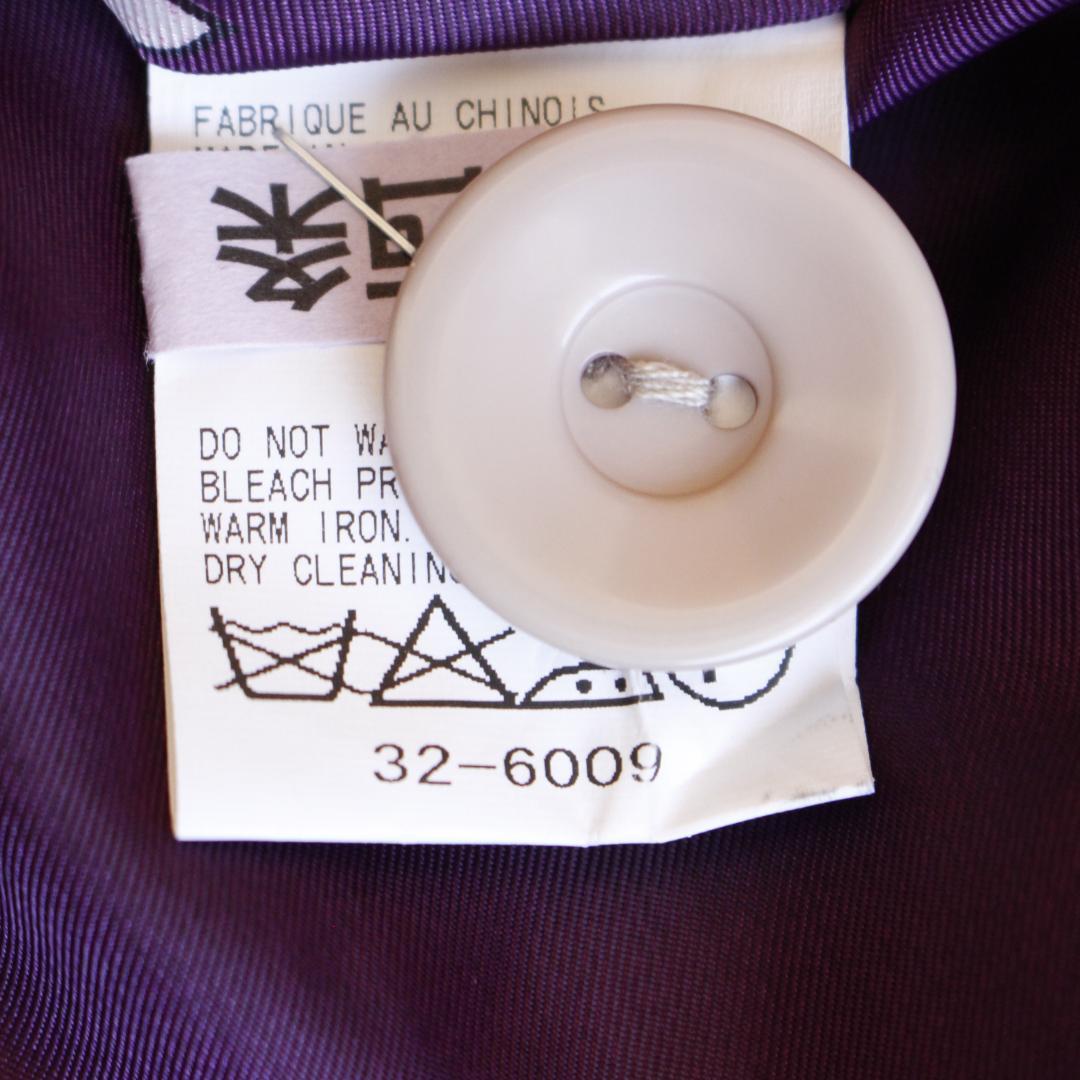 ふりふ 花柄ポンチョ Mサイズ ベージュ ウール 裏地花柄