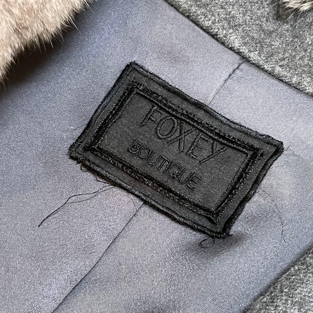 高級 フォクシー カシミア100% ダブルフェイス チンチラ ファー コート