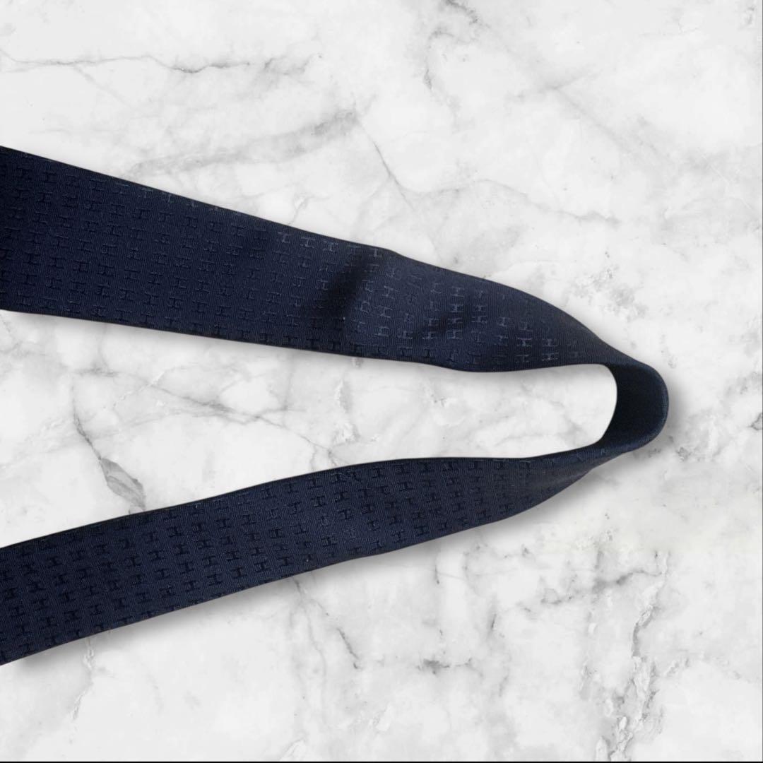 【未使用に近い】HERMES ファソネ　ネクタイ　黒　H柄　箱付き