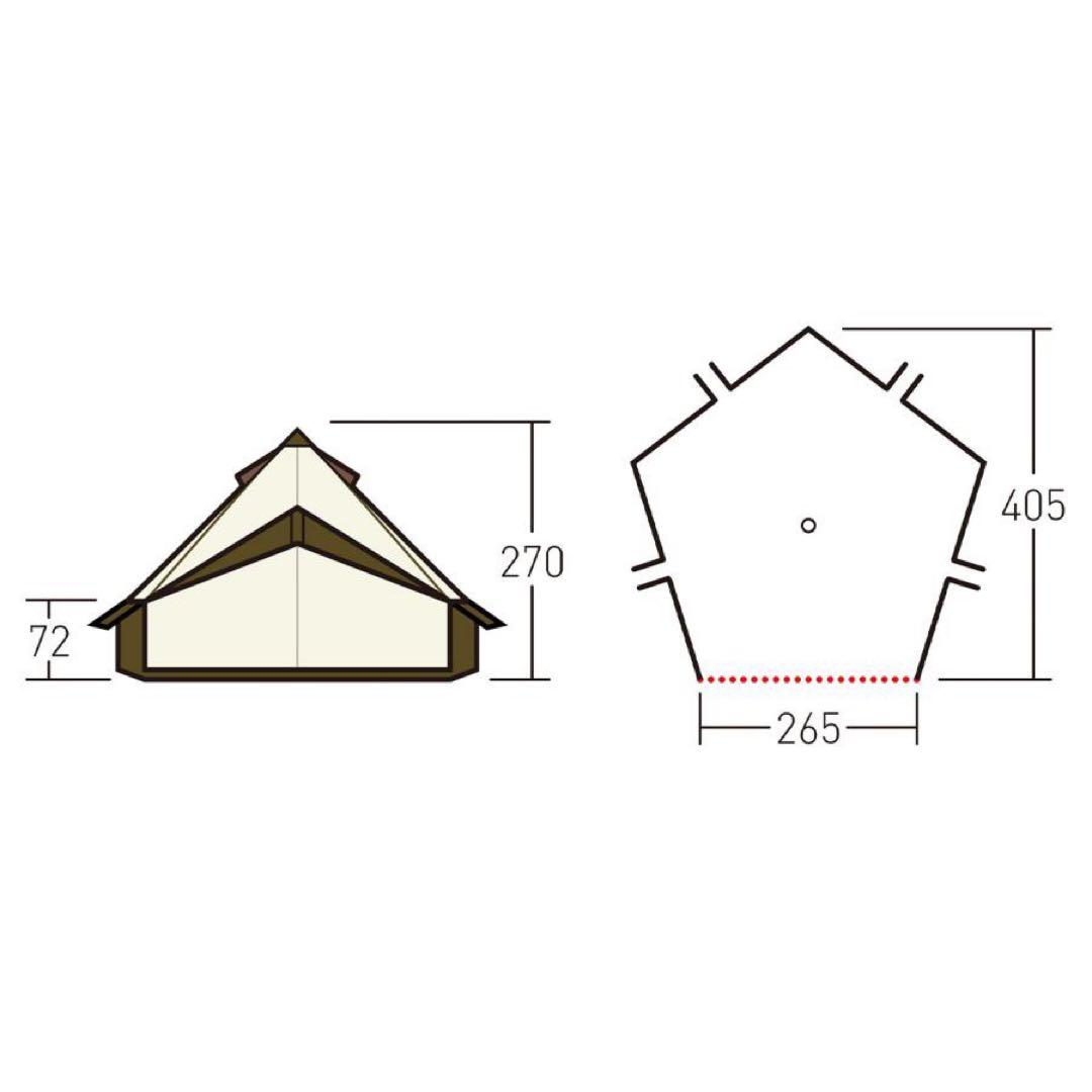 小川キャンパル グロッケ12 T／C 5～6人用モノポール＋1フレームテント)