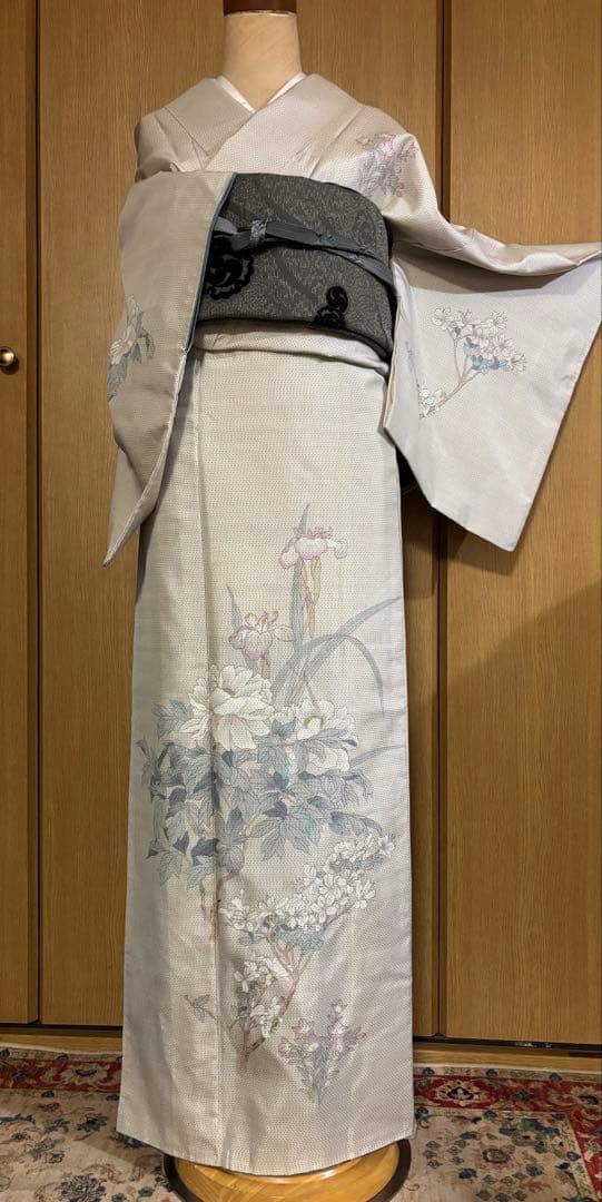 先染め　白大島　カタス式 染め柄付下げ　フェミニン♪ きもののやまと謹製