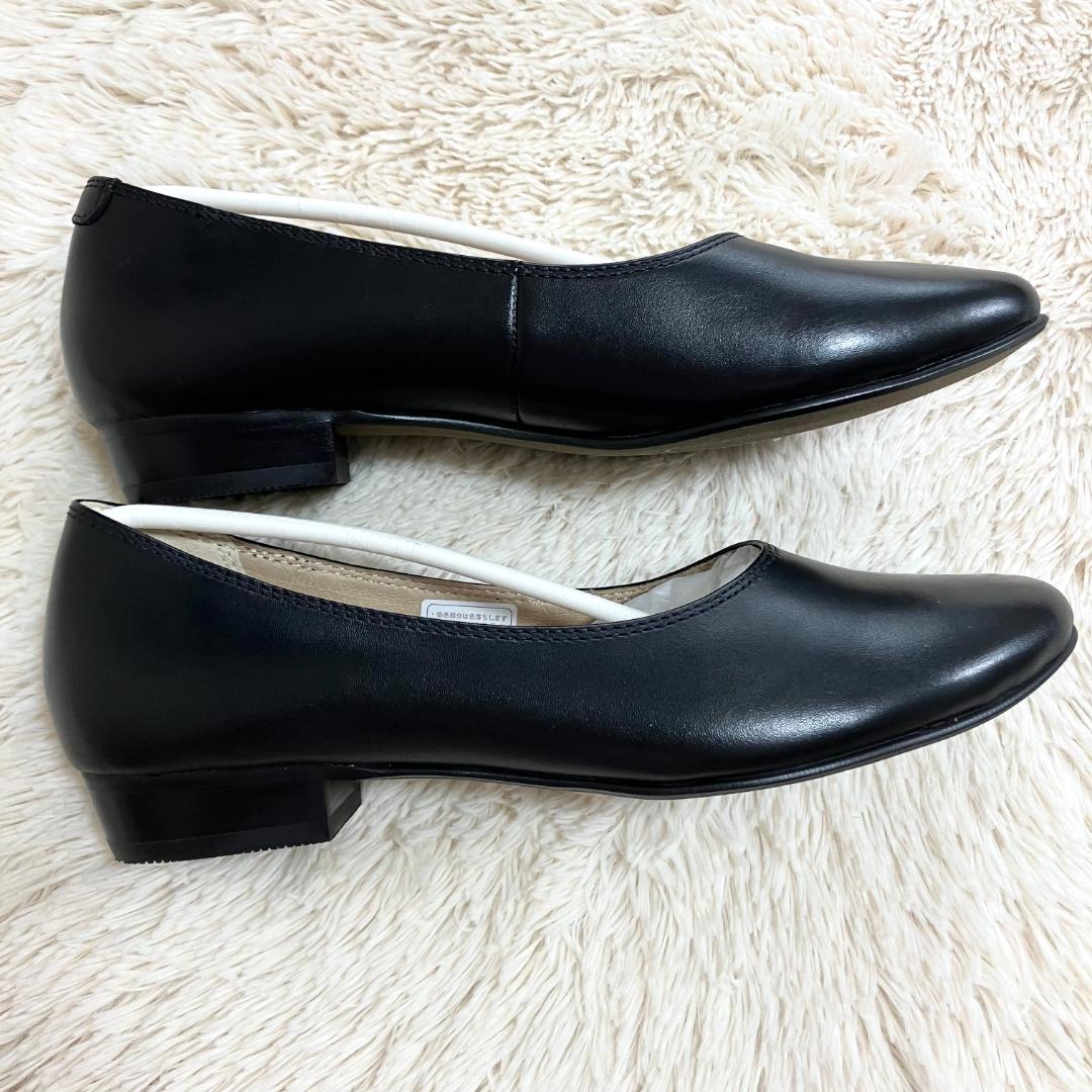 新品未使用✨ REGAL R. フラットパンプス 黒 本革 23.5 箱付き
