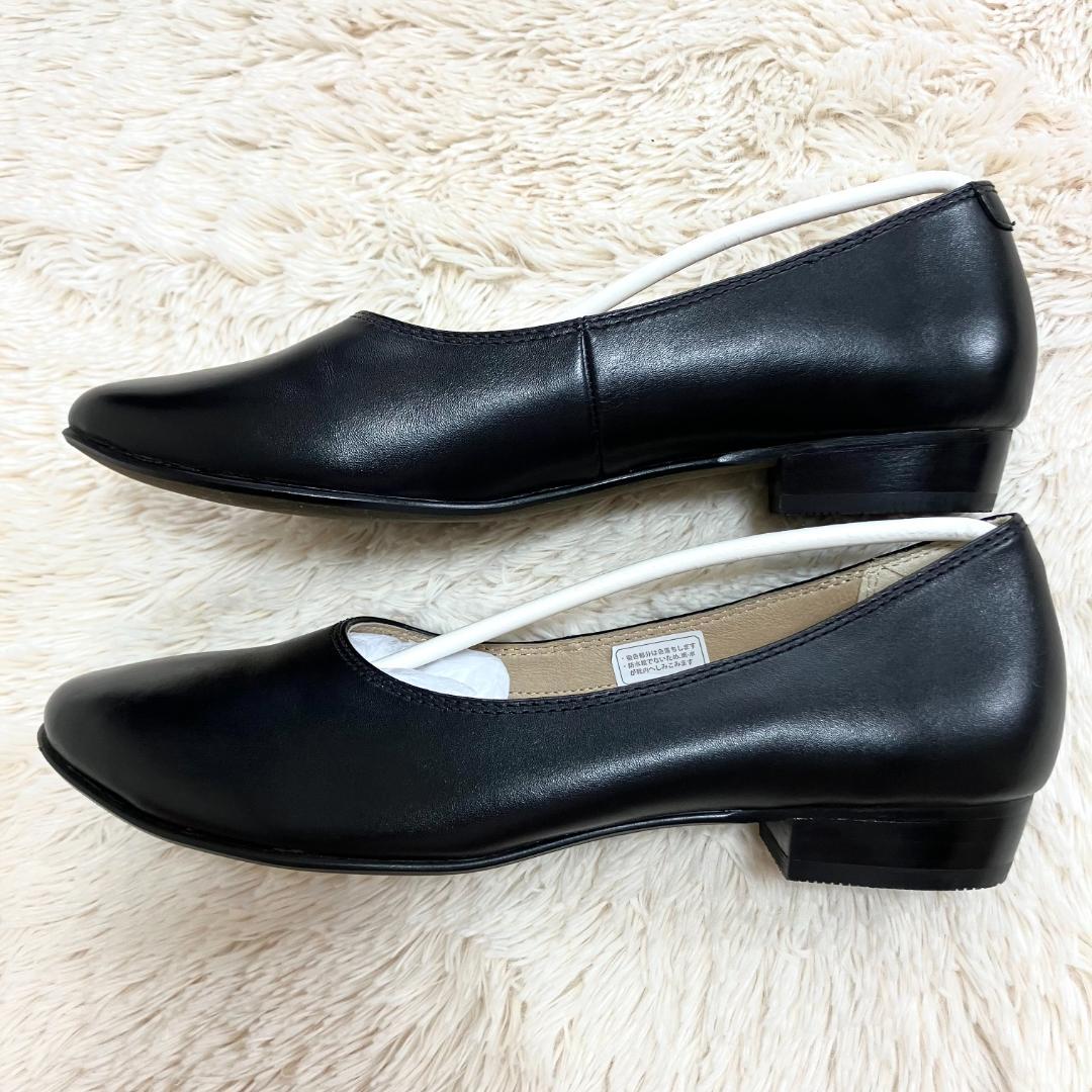 新品未使用✨ REGAL R. フラットパンプス 黒 本革 23.5 箱付き