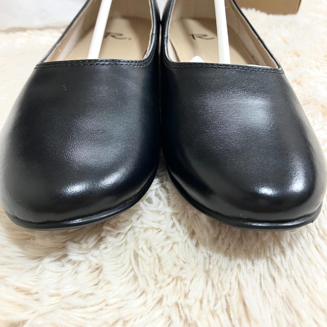 新品未使用✨ REGAL R. フラットパンプス 黒 本革 23.5 箱付き