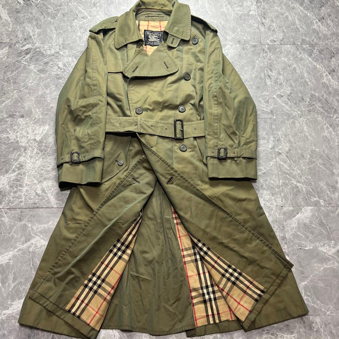 バーバリー♡トレンチコート　ベルト　ノバチェック カーキ　2XL相当