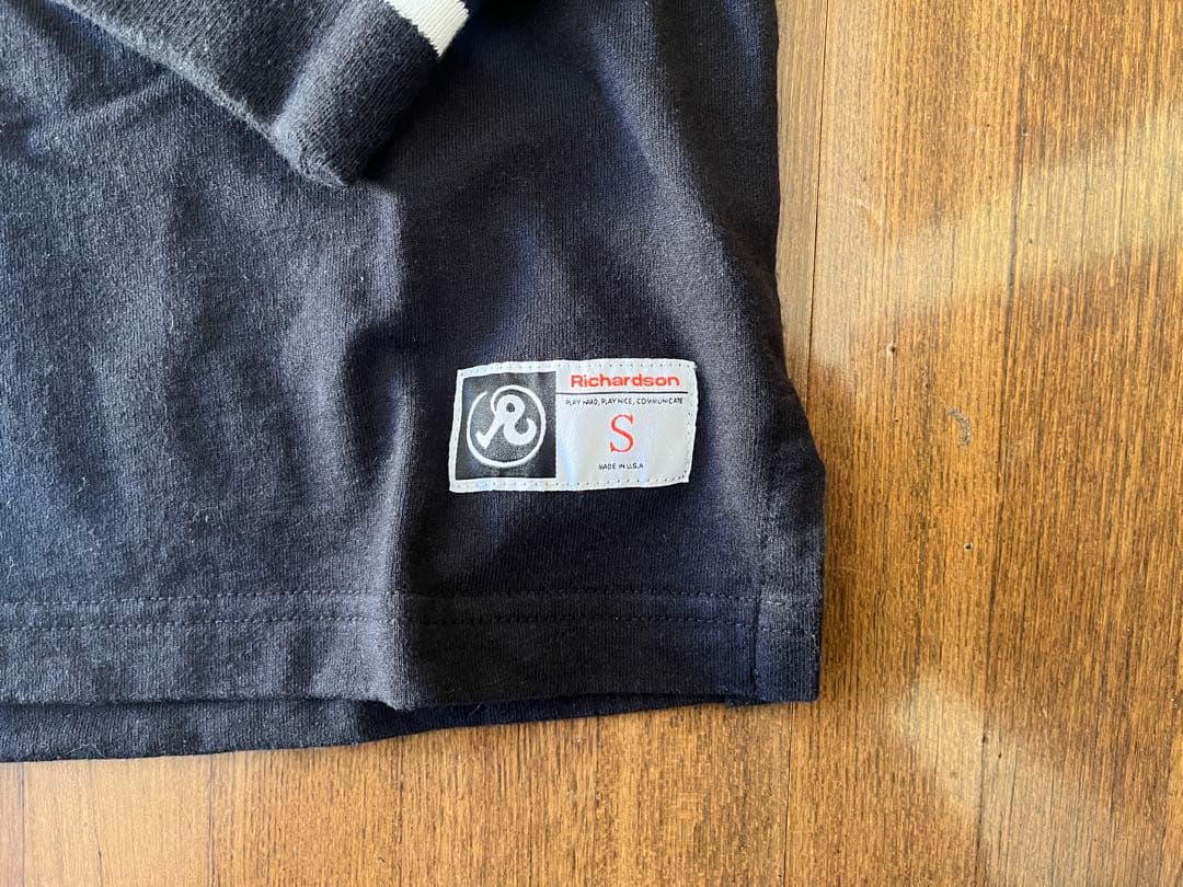 Richardson ラガーシャツ S ブラック/ホワイト