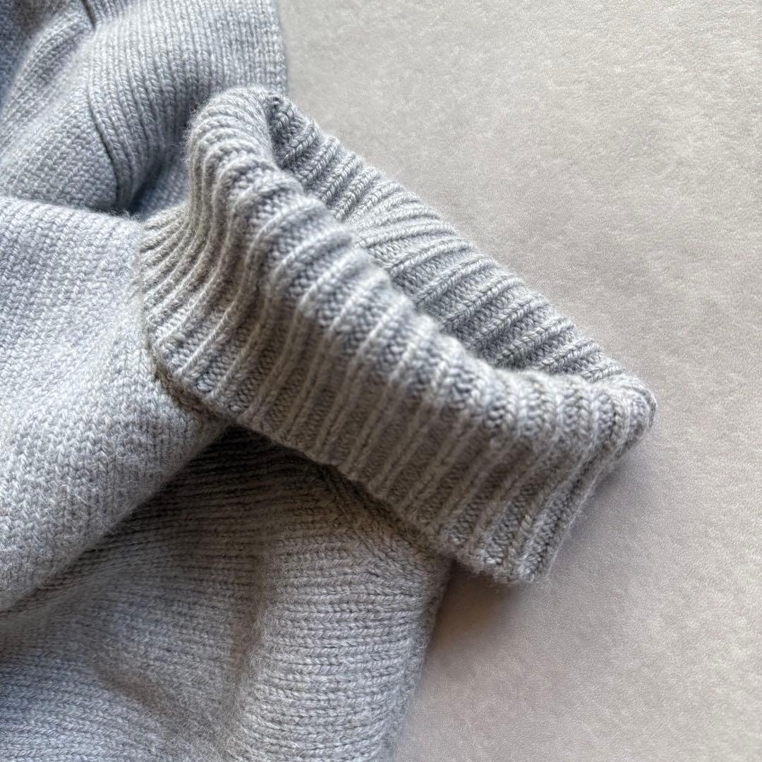 【美品✨】HYKE ニットポンチョ　厚手　アウター　タートルネック　グレー