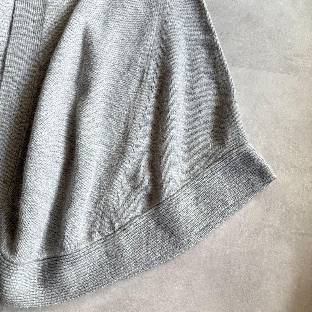 【美品✨】HYKE ニットポンチョ　厚手　アウター　タートルネック　グレー