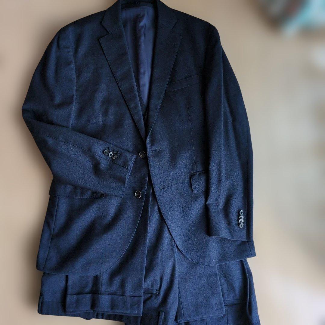 【カンスさま専用】ネイビー ビジネススーツ　スリーピース、スラックス2本付