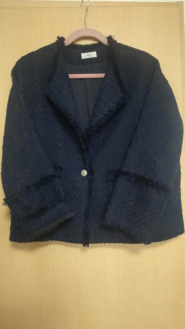 IENA ネイビー ツイードジャケット36