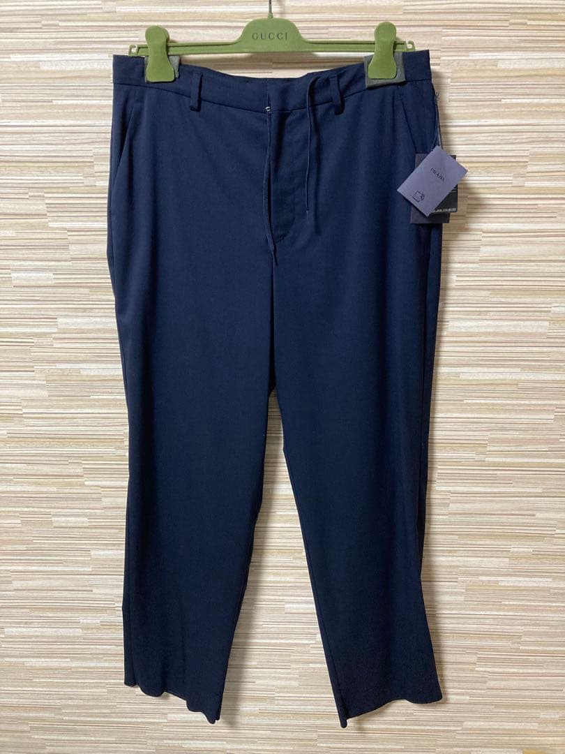 【新品未使用】PRADA（プラダ）22SSウールワイドスラックス・トライアングル