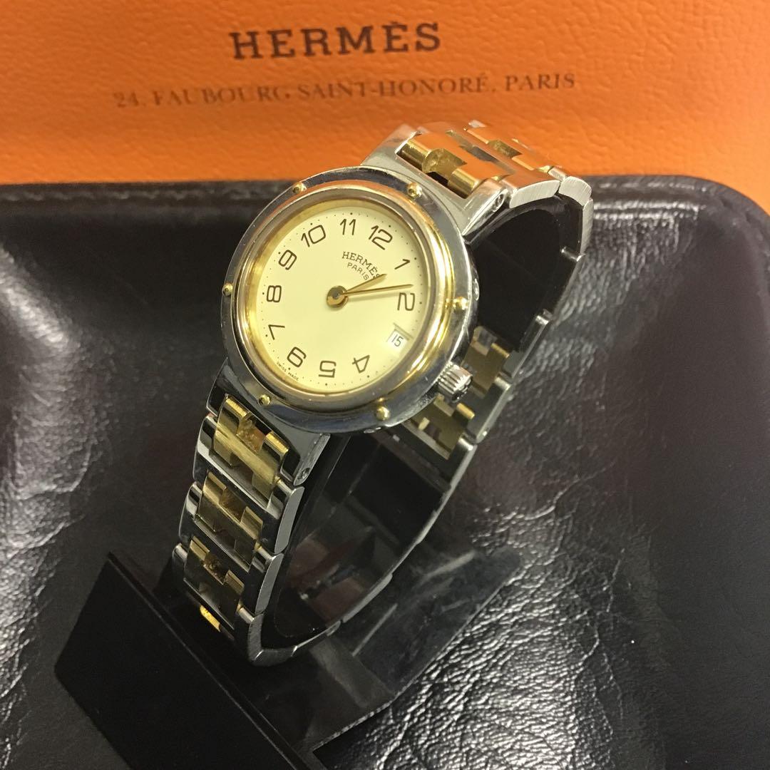 ❣️HERMES エルメス❣️クリッパーレディースクォーツ腕時計 ゴールド/シルバー