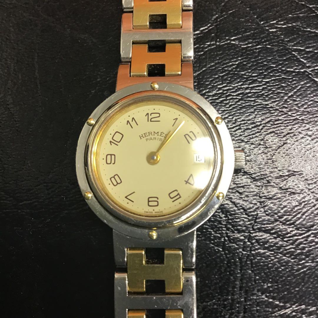 ❣️HERMES エルメス❣️クリッパーレディースクォーツ腕時計 ゴールド/シルバー