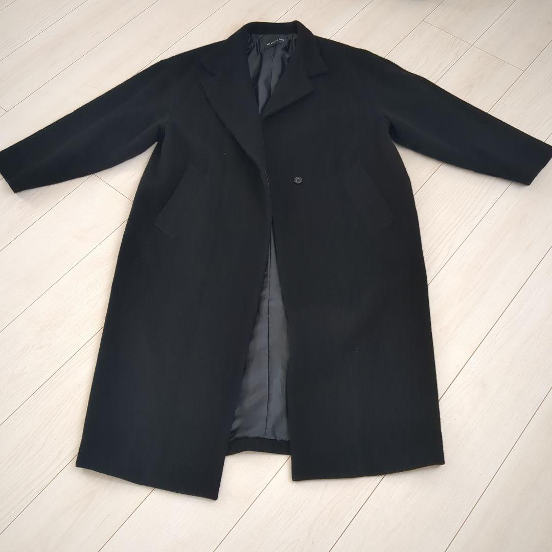 mizuiroind 黒 ウール混ロングコート