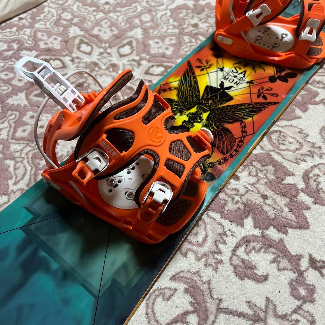 美品 SALOMON 138cm バイン付 スノーボードセット 子供 レディース