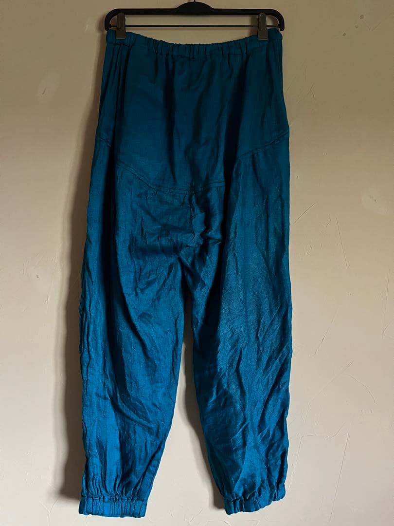 USED タマキニイメnica pants 麻70%綿30% ターコイズ