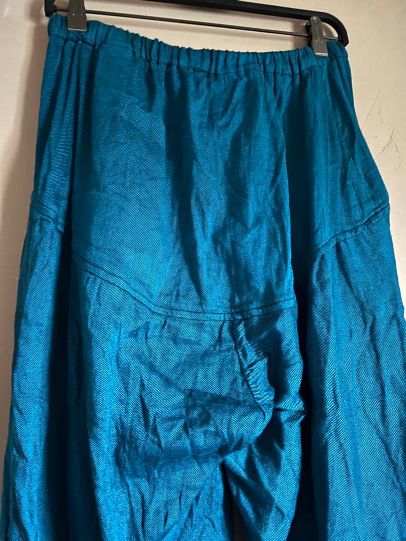 USED タマキニイメnica pants 麻70%綿30% ターコイズ