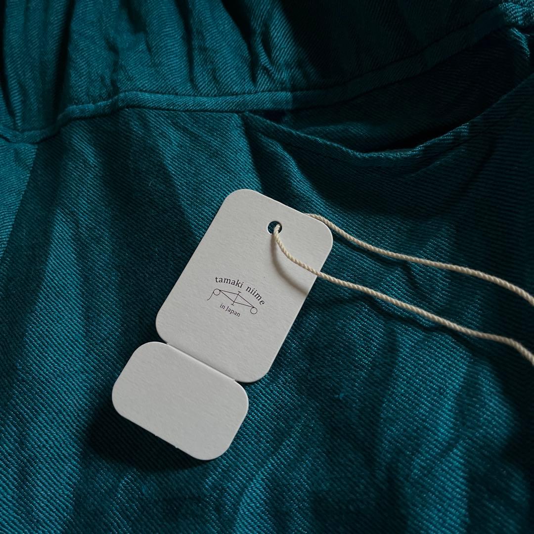 USED タマキニイメnica pants 麻70%綿30% ターコイズ