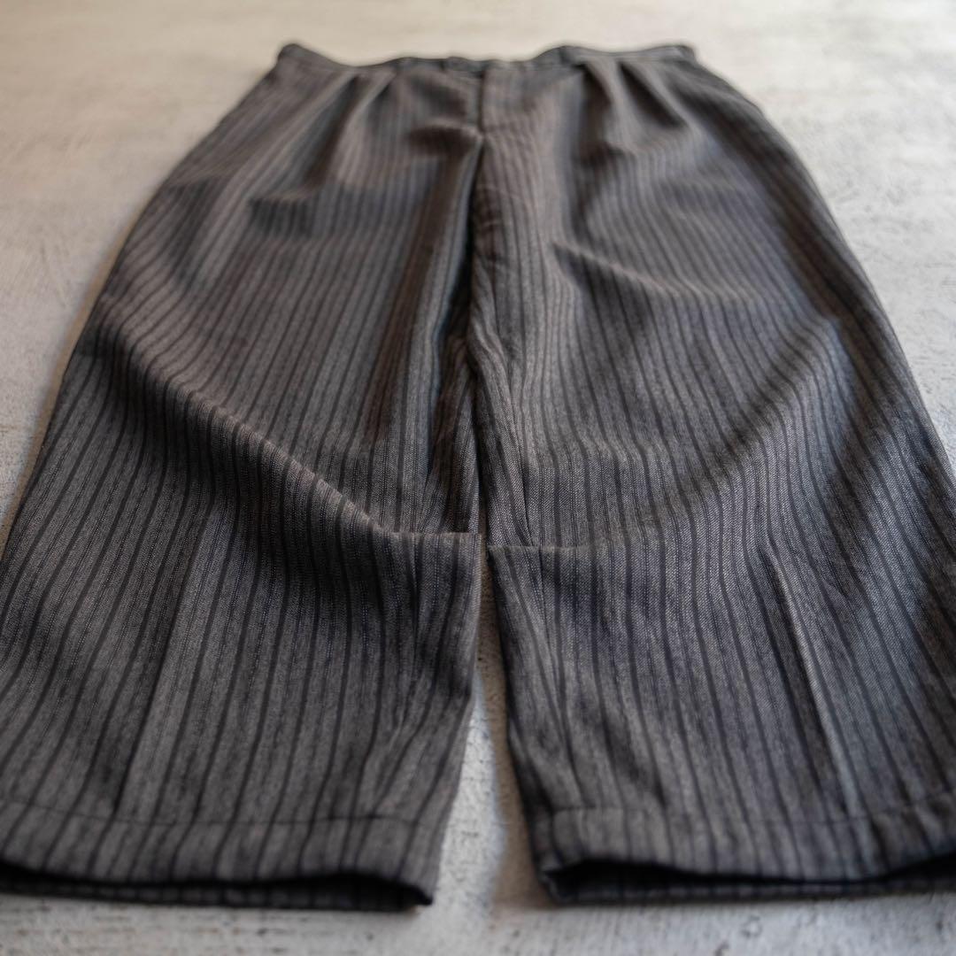 80s vintage 東ドイツ製 ツータック ストライプ ワイドスラックス