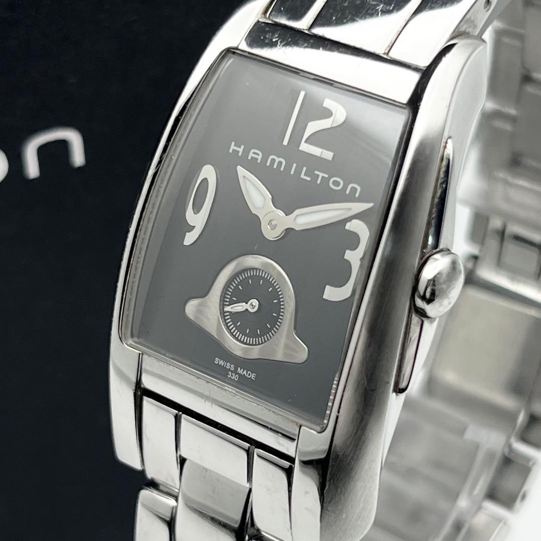 【稼働品】ハミルトン　スモセコ　 クォーツ 腕時計 H334110 新品電池