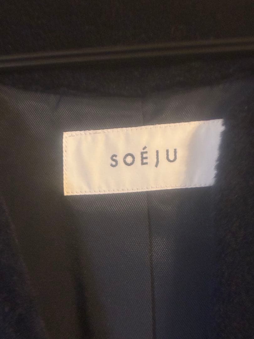 SOÉJU ネイビー ジャケット コート ノーカラー