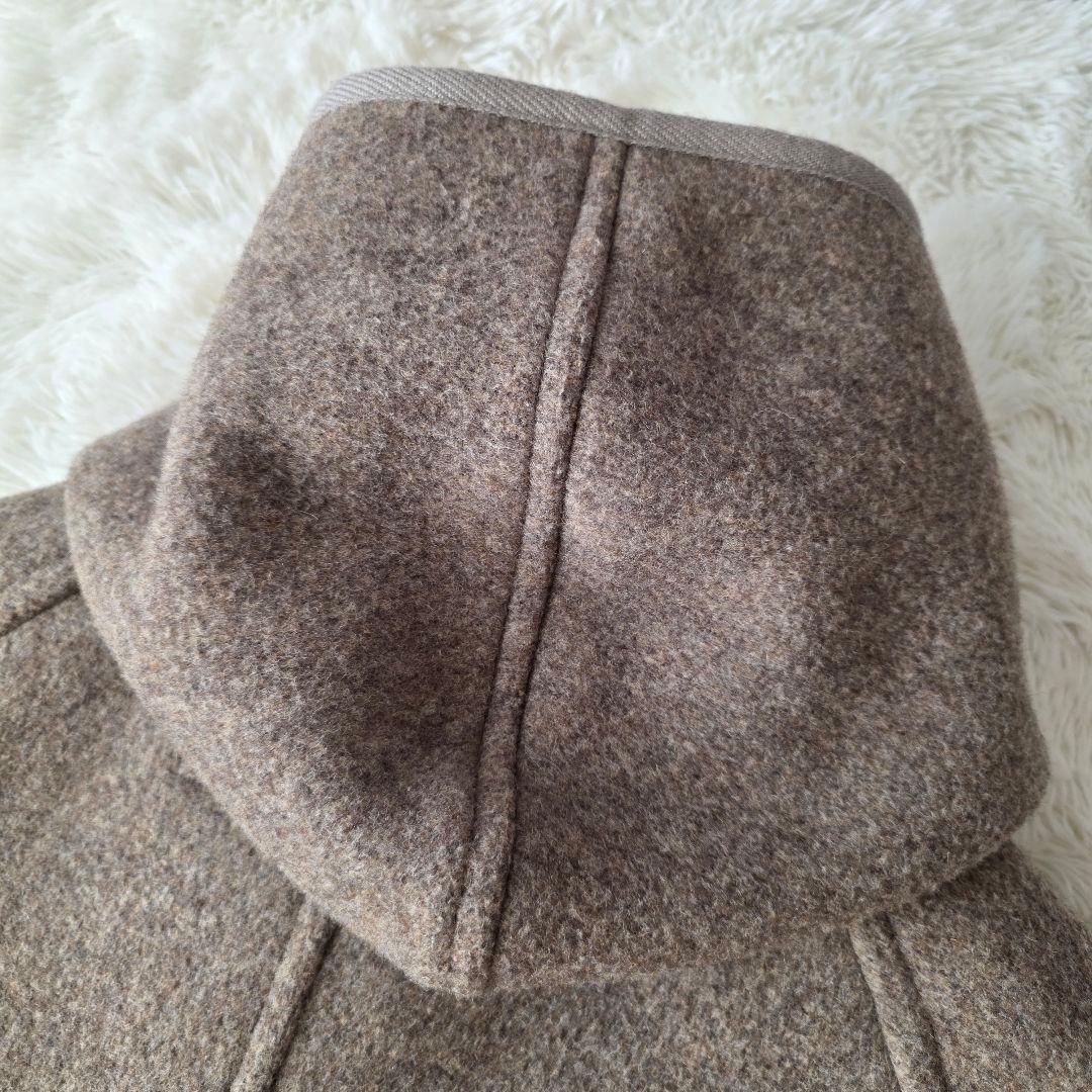 【美品/36】ダントン ウールモッサ ロング フードコート 胡桃ボタン