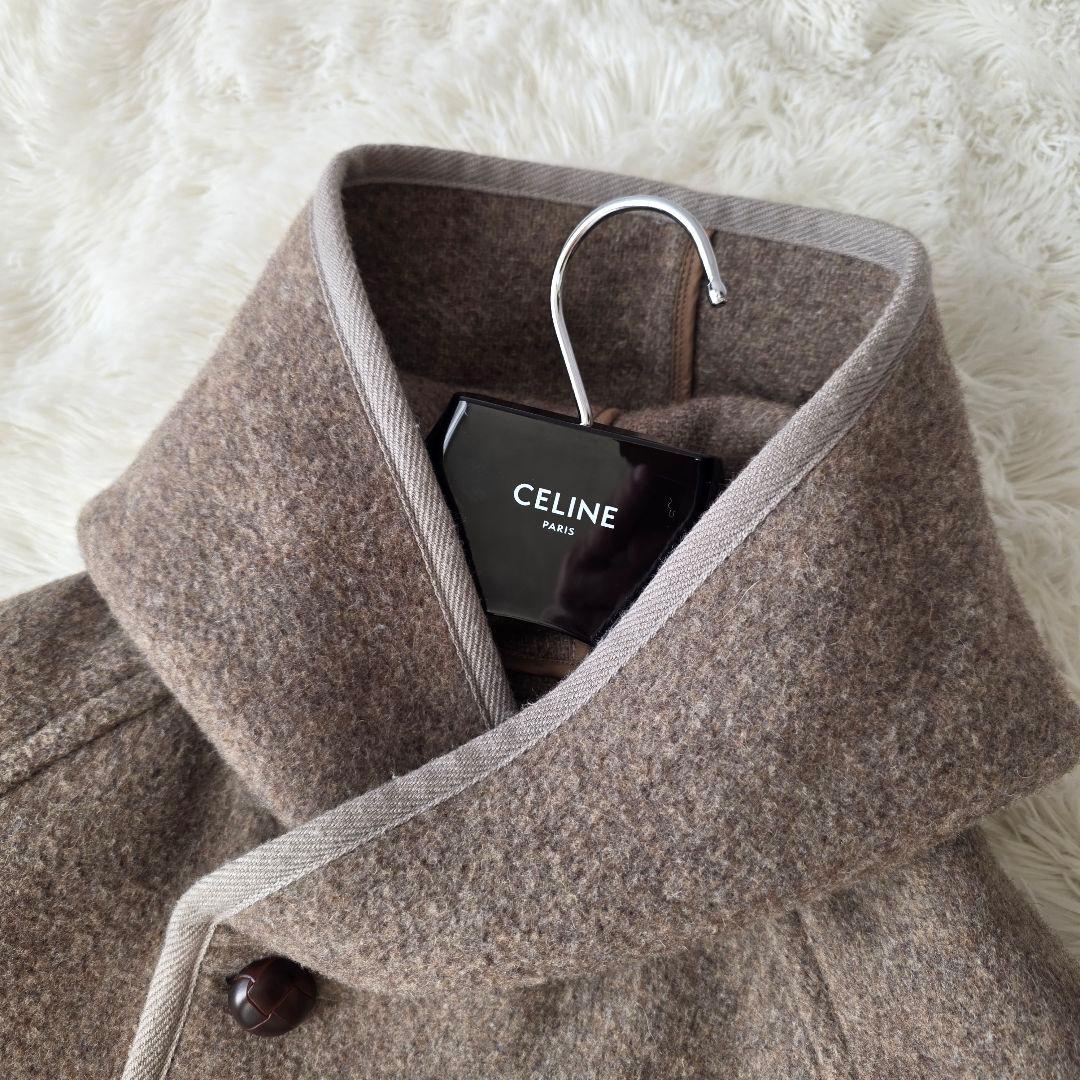 【美品/36】ダントン ウールモッサ ロング フードコート 胡桃ボタン