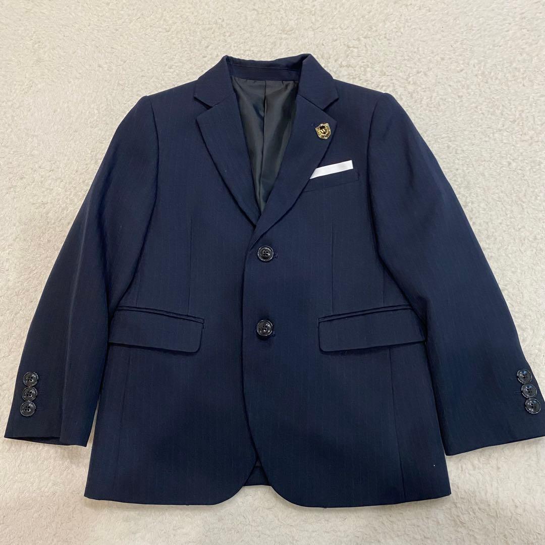 【美品】ビームスデザイン　フォーマルスーツ セットアップ ネイビー 120 4点