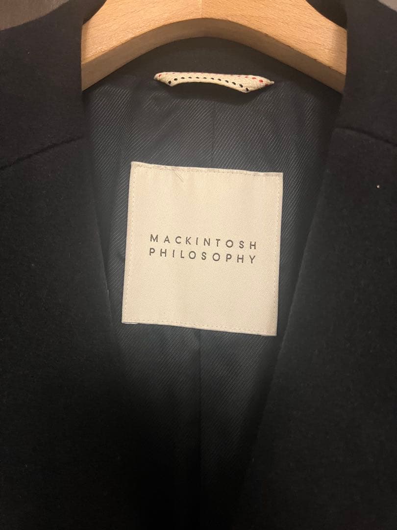 マッキントッシュフィロソフィー チェスターコート ネイビー ロング丈
