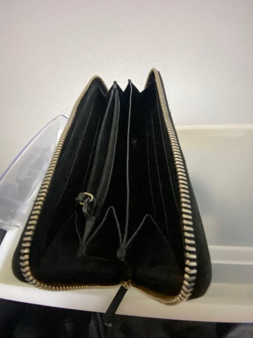 美品GUCCI ブラックレザー長財布 GGパターン　グッチシマ